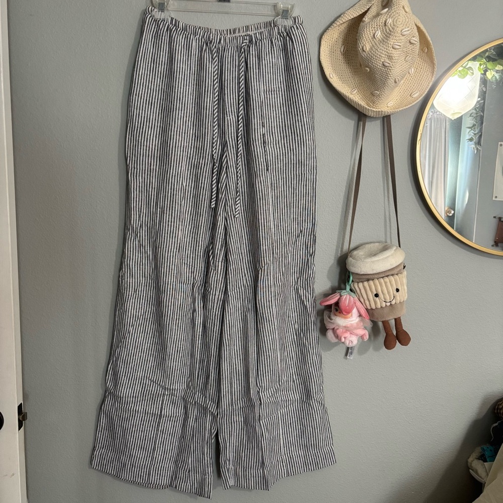 a new day White and Black Striped Wide Leg Pants